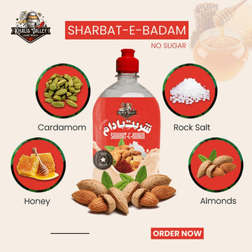 Khalis Sharbat e Badam – Nutritious Almond Elixir | 100% Organic • 1 L